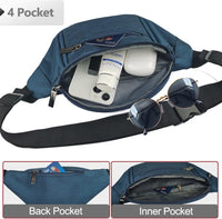 Multi-Pocket Fanny Pack with Adjustable Strap for Travel and Outdoor Use – 1+1 FREE