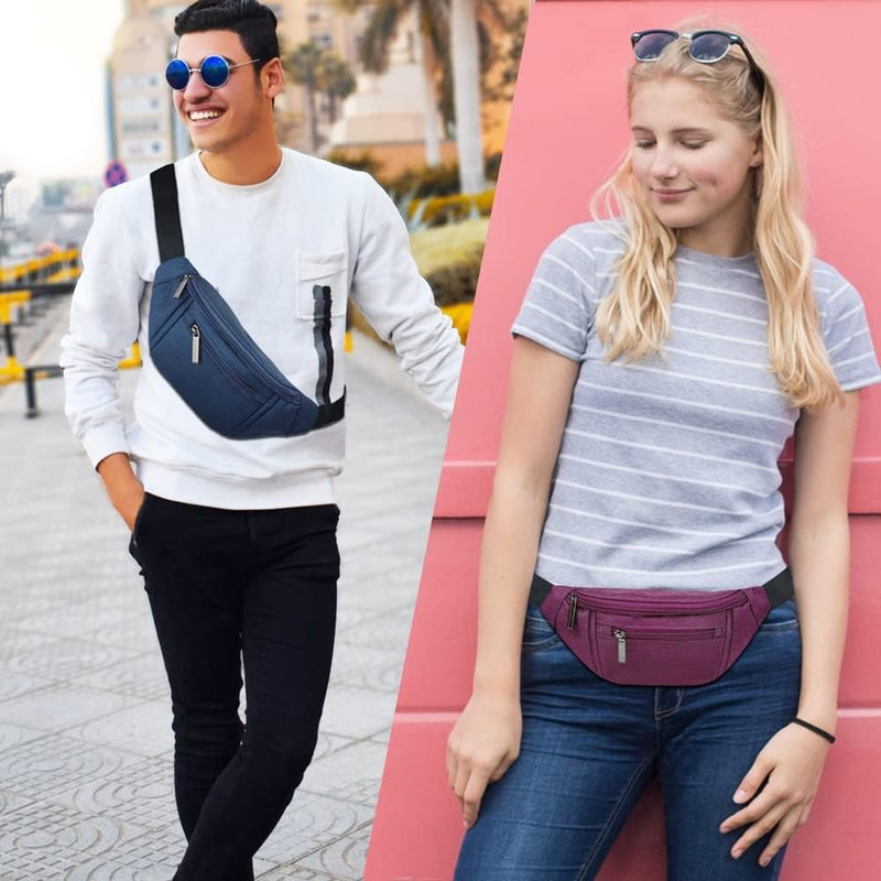 Multi-Pocket Fanny Pack with Adjustable Strap for Travel and Outdoor Use – 1+1 FREE