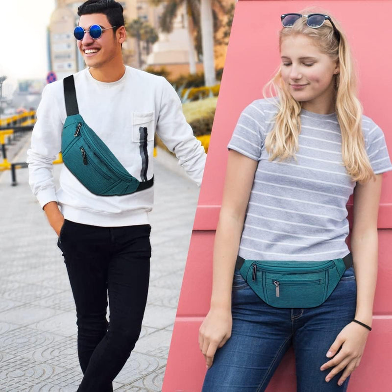 Multi-Pocket Fanny Pack with Adjustable Strap for Travel and Outdoor Use – 1+1 FREE