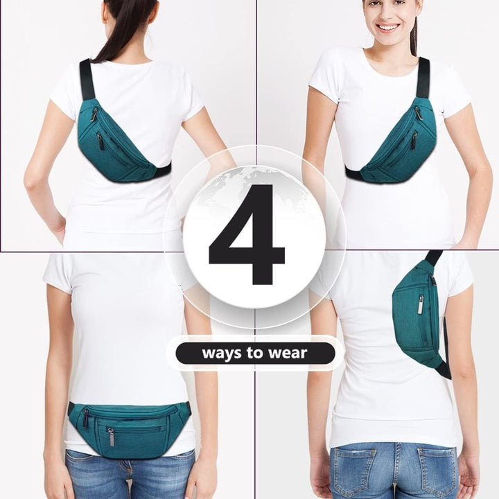 Multi-Pocket Fanny Pack with Adjustable Strap for Travel and Outdoor Use – 1+1 FREE