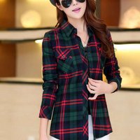 Fashionable Blouse with Check Pattern - Sienna-Red-XS-State of Style