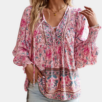 Fashionable Blouse with Floral Print for Women - Valerie-XS-State of Style