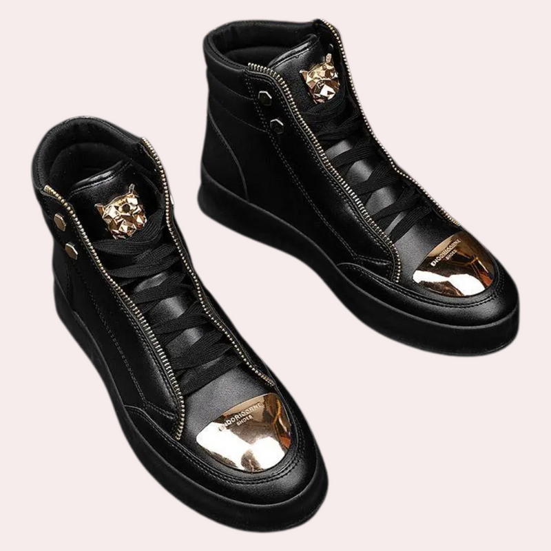 Fashionable High Sneakers for Men - Rafael-Black-6-State of Style