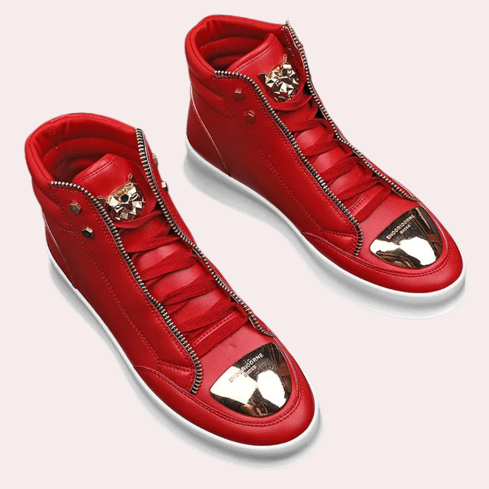 Fashionable High Sneakers for Men - Rafael-Red-6-State of Style