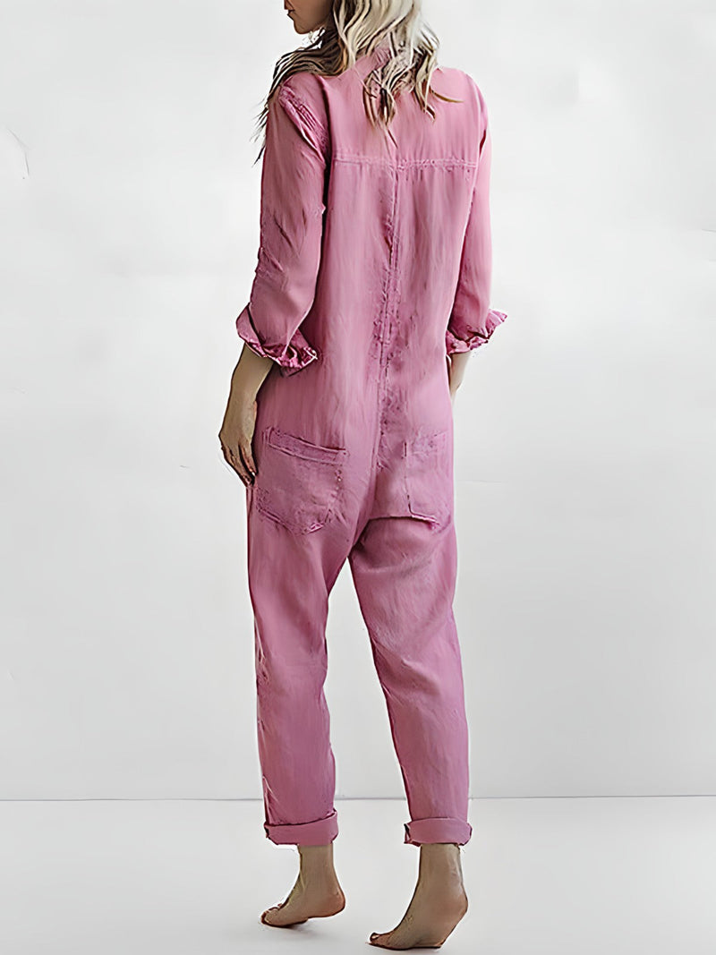 Fashionable Jumpsuit - Aria-Pink-S-State of Style