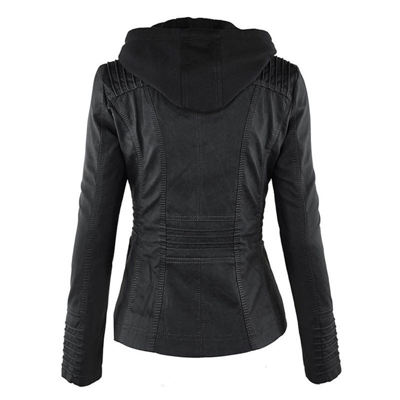 Fashionable Leather Jacket - Zara-Khaki-S-State of Style