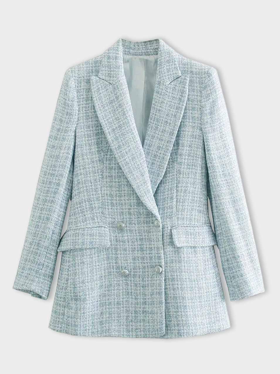 Fashionable Light Blue Women's Blazer - Elena-XS-State of Style