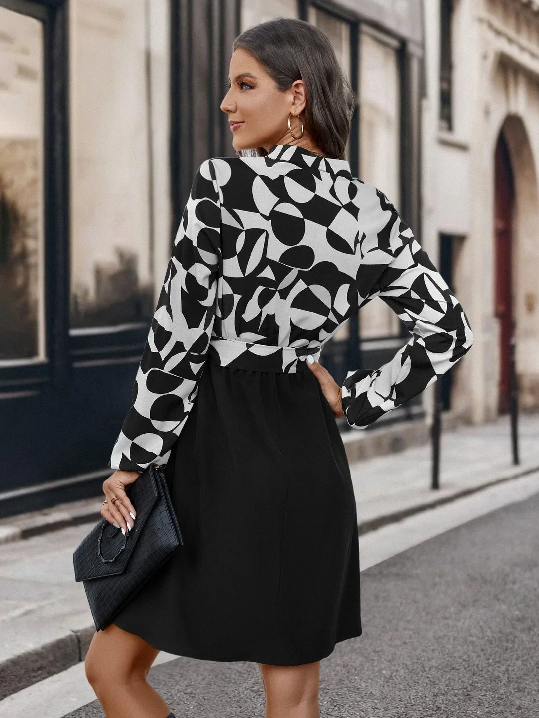 Fashionable Long Sleeve Dress – Lina-White-S-State of Style