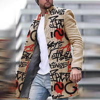 Fashionable Men's Coat with Unique Pattern - Laurent-Red-S-State of Style