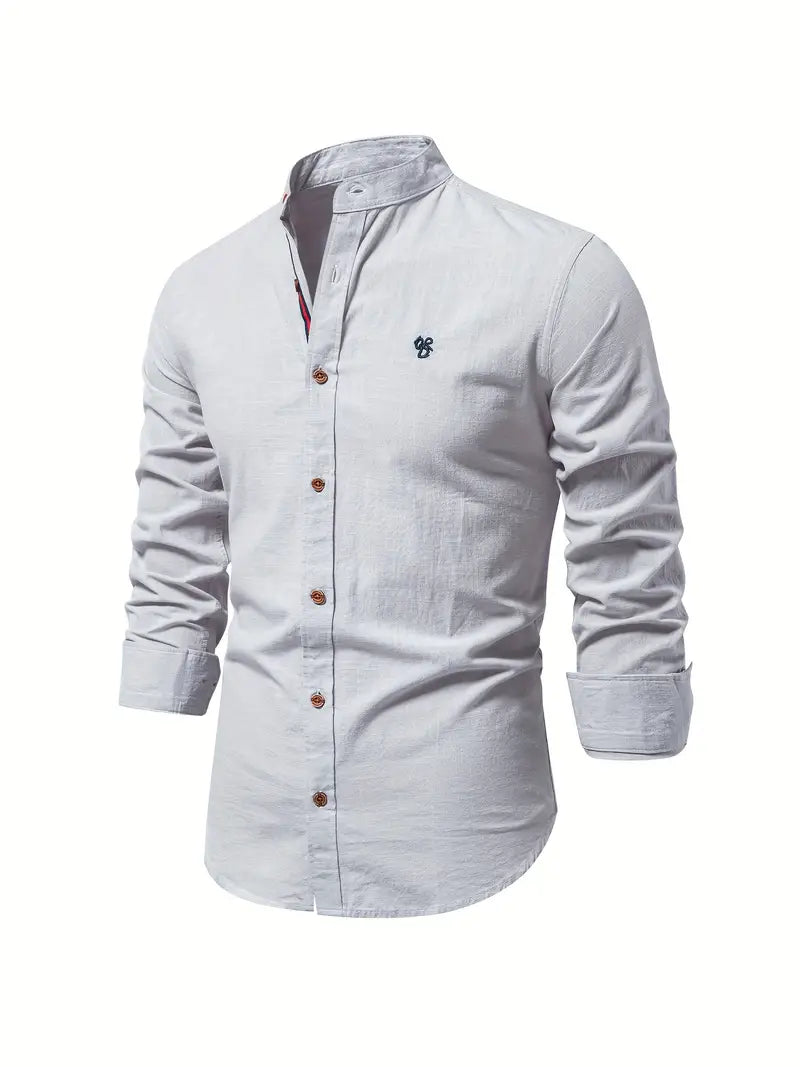 Fashionable men's shirt for spring - Leon-Grey-XS-State of Style
