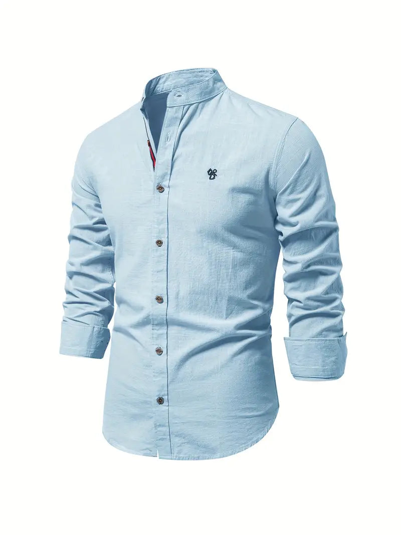 Fashionable men's shirt for spring - Leon-Light Blue-XS-State of Style