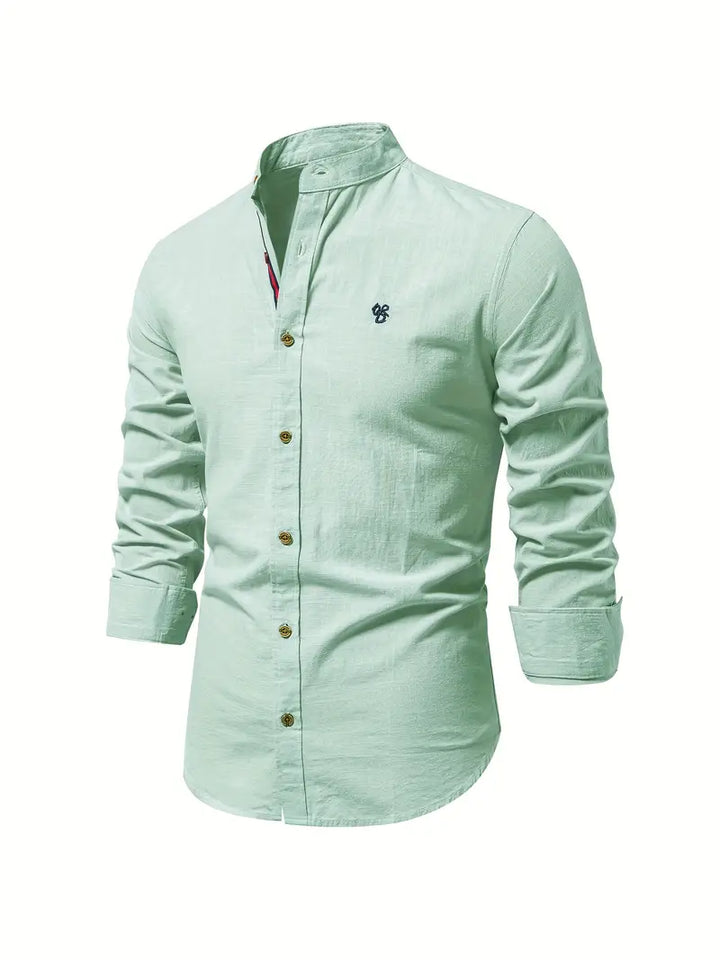 Fashionable men's shirt for spring - Leon-Light Green-XS-State of Style