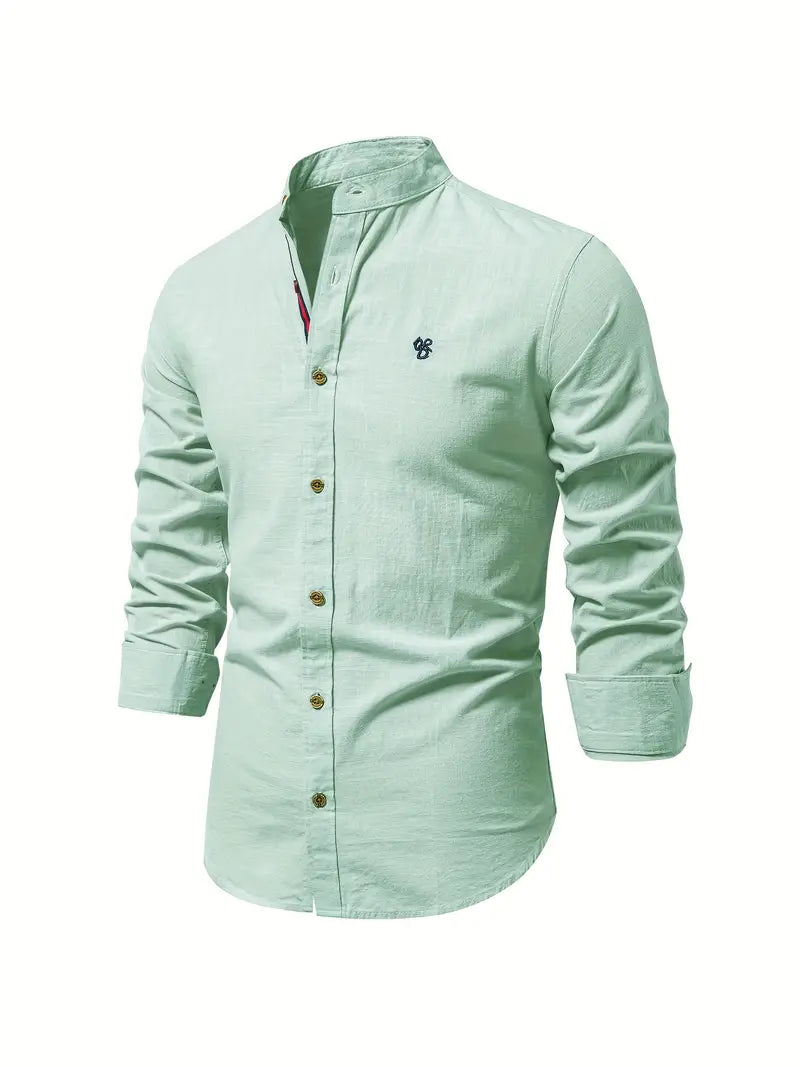 Fashionable men's shirt for spring - Leon-Light Green-XS-State of Style