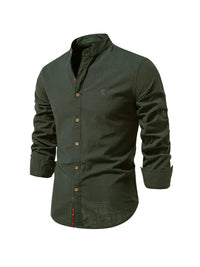 Fashionable men's shirt for spring - Leon-Olive Green-XS-State of Style