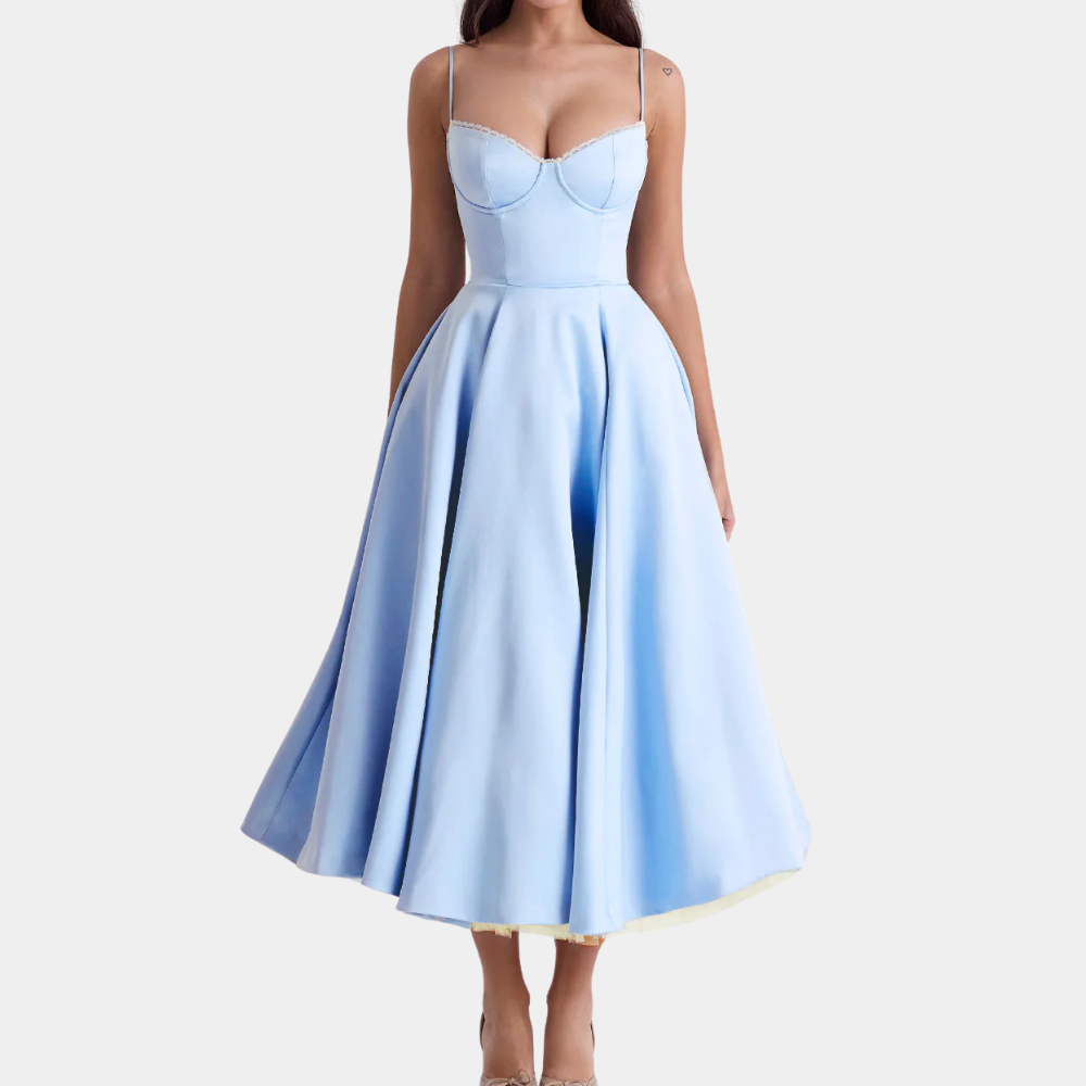 Fashionable Midi Dress - Elena-Blue-2XS-State of Style