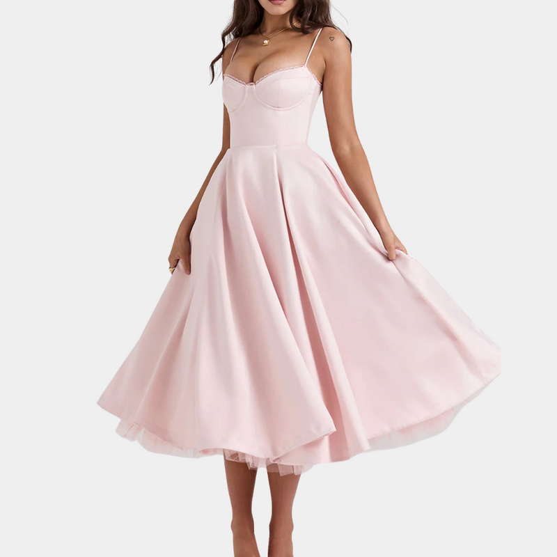 Fashionable Midi Dress - Elena-Pink-2XS-State of Style