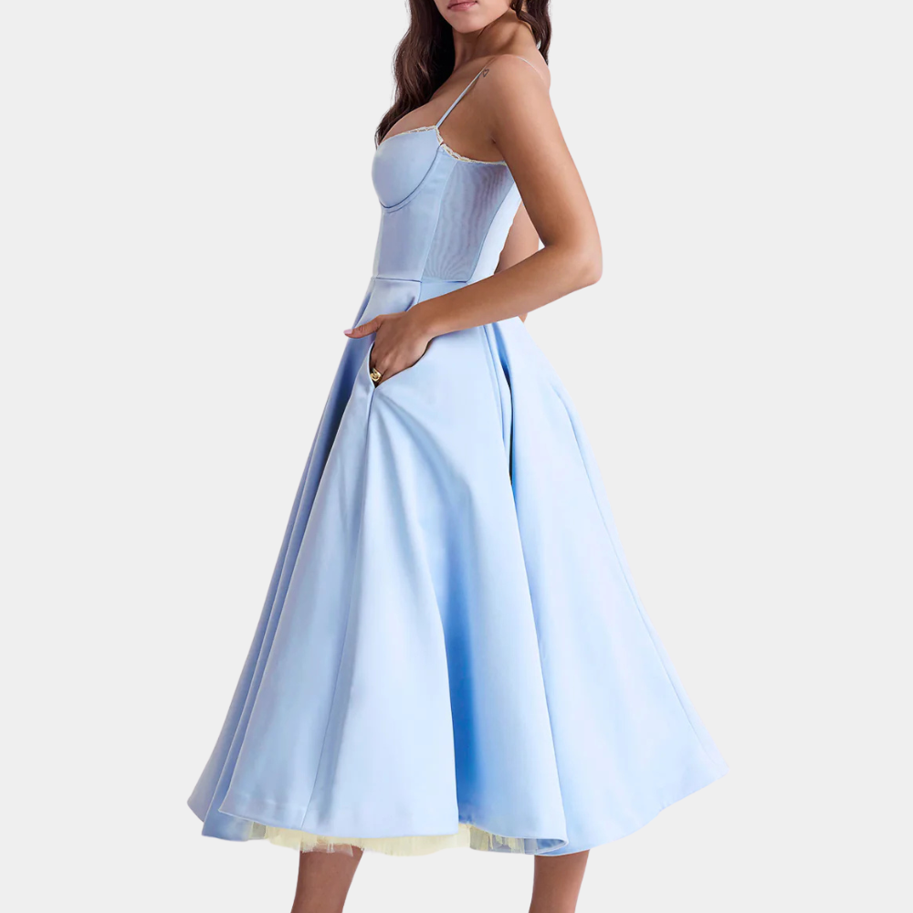 Fashionable Midi Dress - Elena-White-2XS-State of Style