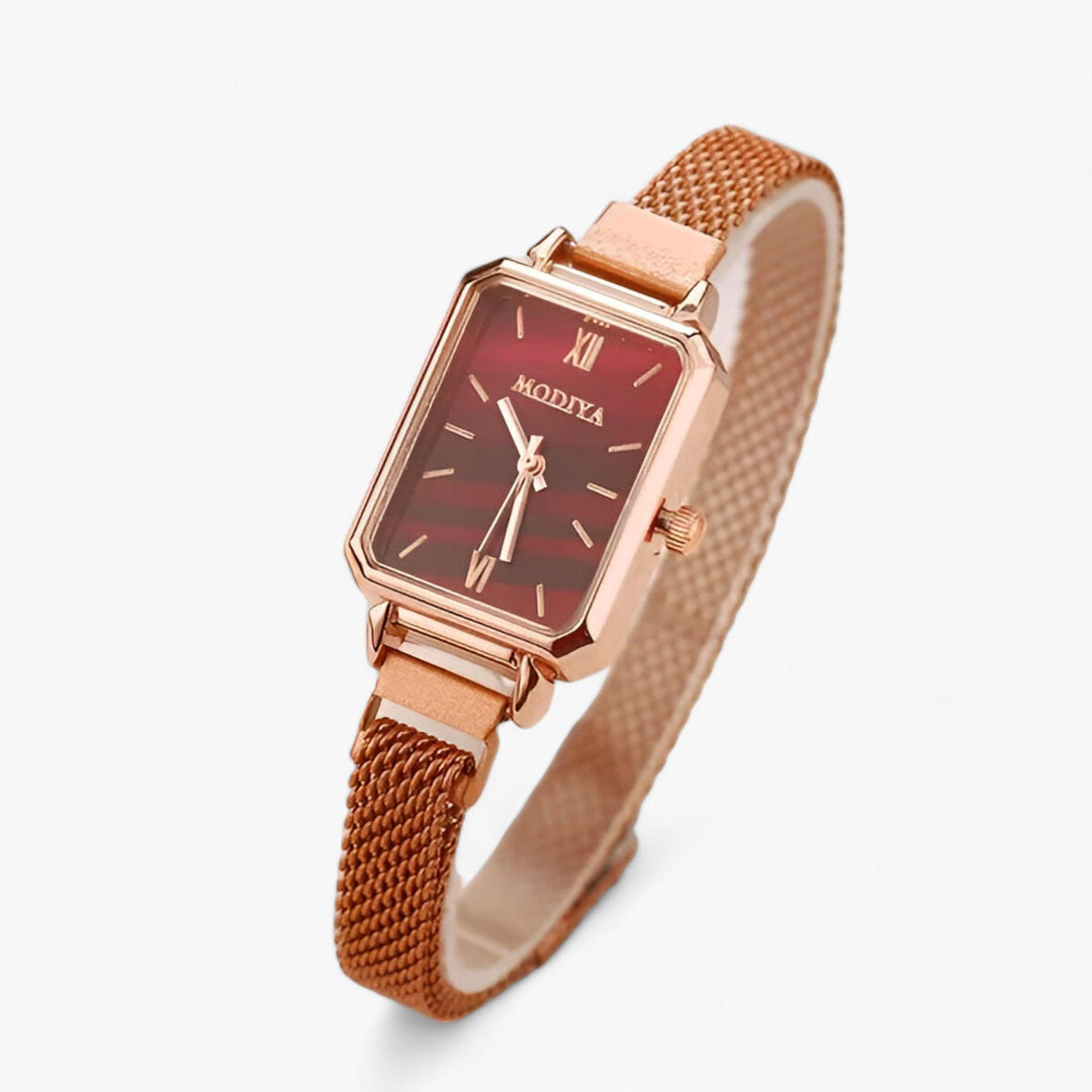 Fashionable Square Watch with Magnetic Band - Selena-Red-State of Style