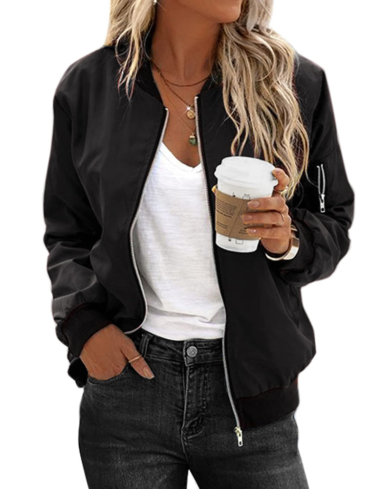 Fashionable Streetwear Bomber Jacket - Daniela-Black-M-State of Style