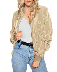 Fashionable Streetwear Bomber Jacket - Daniela-Champagne-M-State of Style