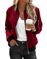 Fashionable Streetwear Bomber Jacket - Daniela-Red-M-State of Style