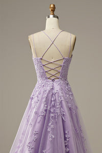 Fashionable Tulle Evening Dress with Embellishments - Victoria-Purple-AU 4-State of Style