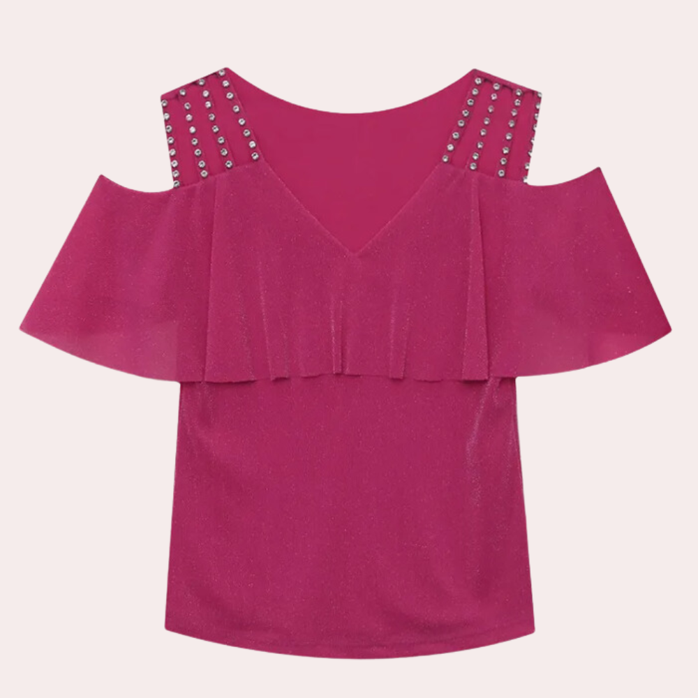 Fashionable V-Neck Blouse for Women - Elvira-Black-XS-State of Style