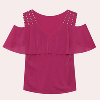 Fashionable V-Neck Blouse for Women - Elvira-Black-XS-State of Style