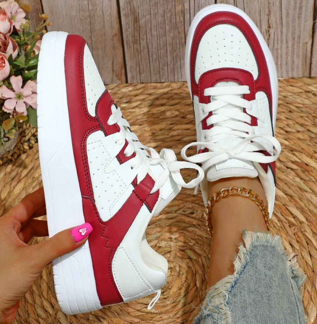 Fashionable Women's Sneakers - Naya-Red-4-State of Style