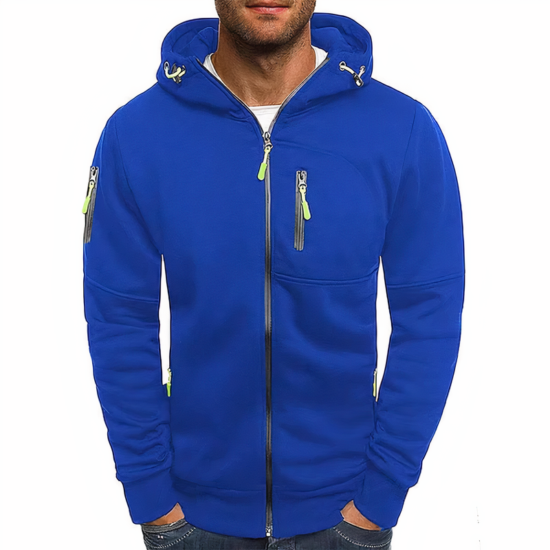Fashionable zip-up hoodie - Markus-Blue-S-State of Style