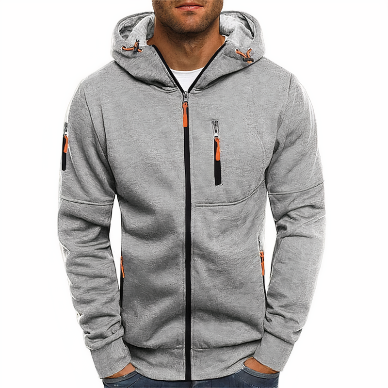 Fashionable zip-up hoodie - Markus-Light Blue-S-State of Style