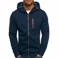 Fashionable zip-up hoodie - Markus-Marine Blue-S-State of Style