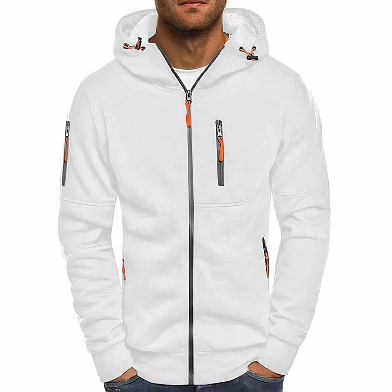 Fashionable zip-up hoodie - Markus-White-S-State of Style