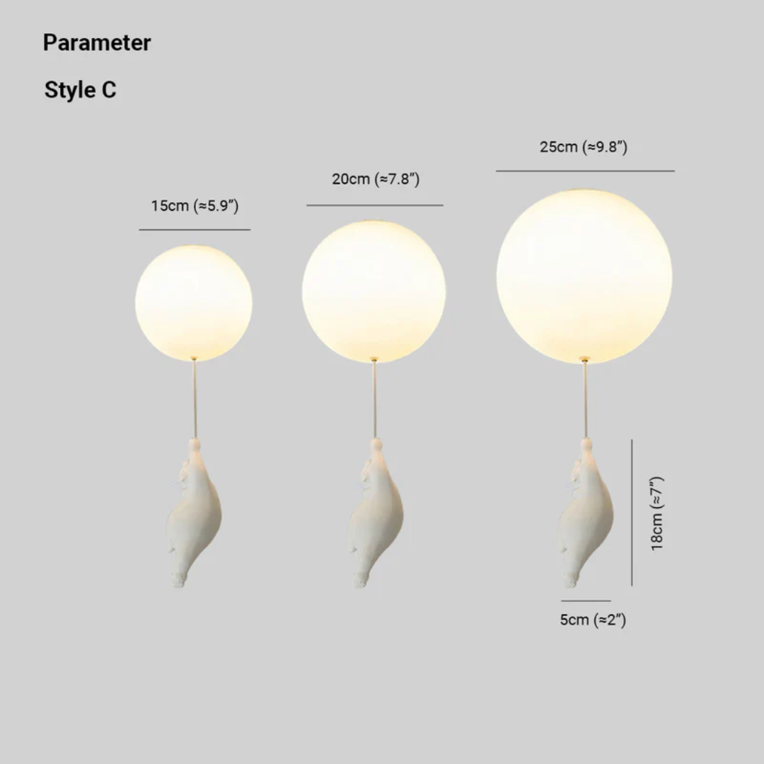 Fateh Ceiling Lights Pendant Lights Bear Balloon-A-15 cm-State of Style