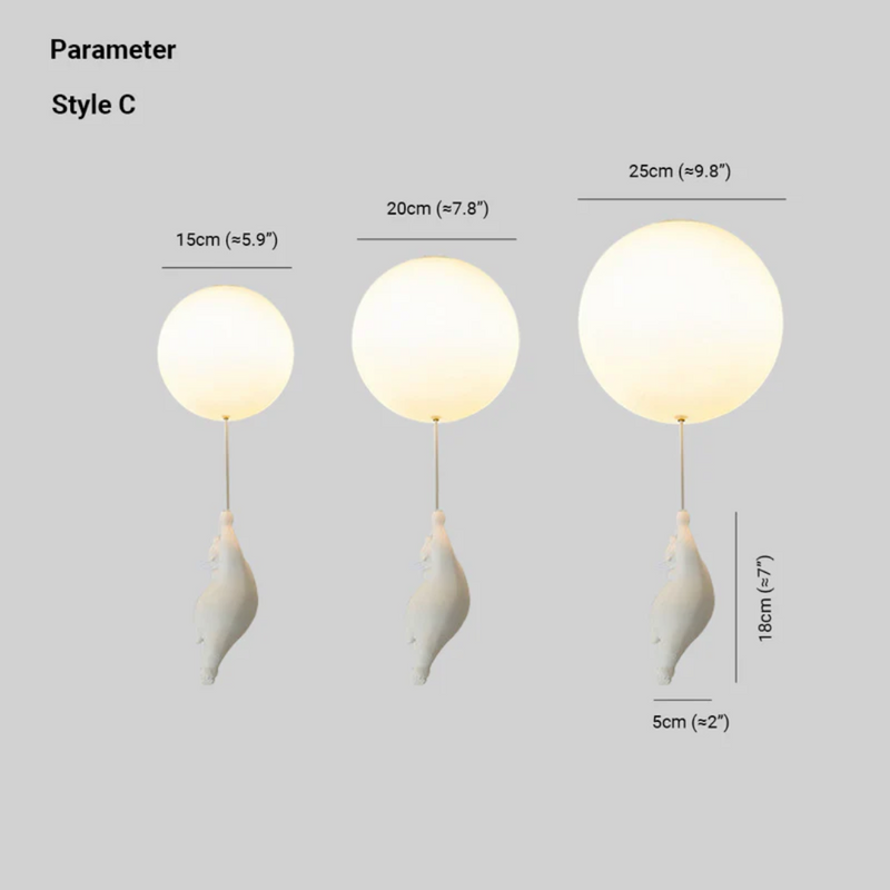 Fateh Ceiling Lights Pendant Lights Bear Balloon-A-15 cm-State of Style