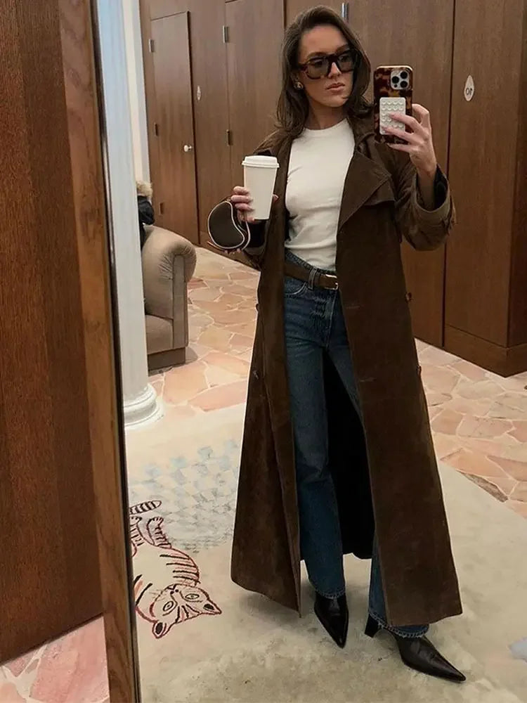 Faux Suede Winter Jacket for Women - Sorina-S-State of Style