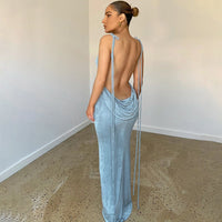 Fayen Maxi Dress with Low Back | Stunning Entrance and Exit-Light Blue-S-State of Style