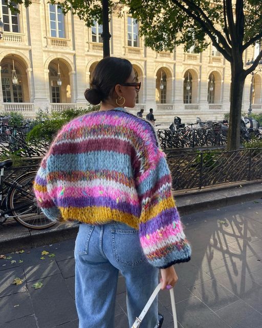 Striped Cardigan with Open Design - Mia