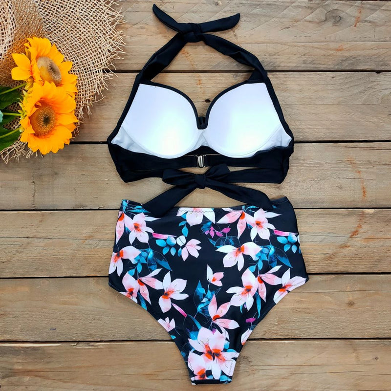 Felicia Bikini | Unique & Trendy-Black Floral-S-State of Style