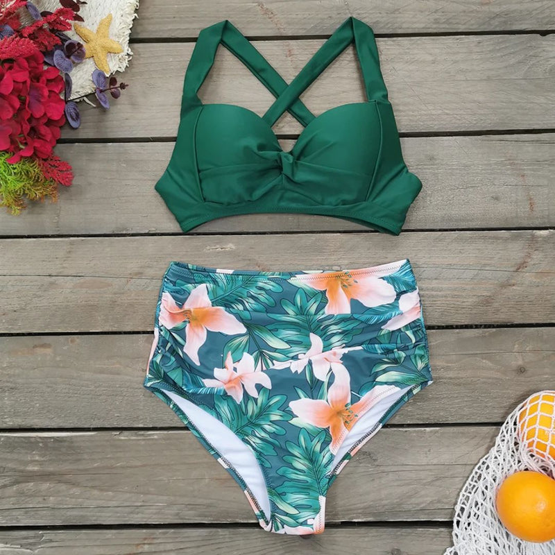 Felicia Bikini | Unique & Trendy-Green Floral-S-State of Style
