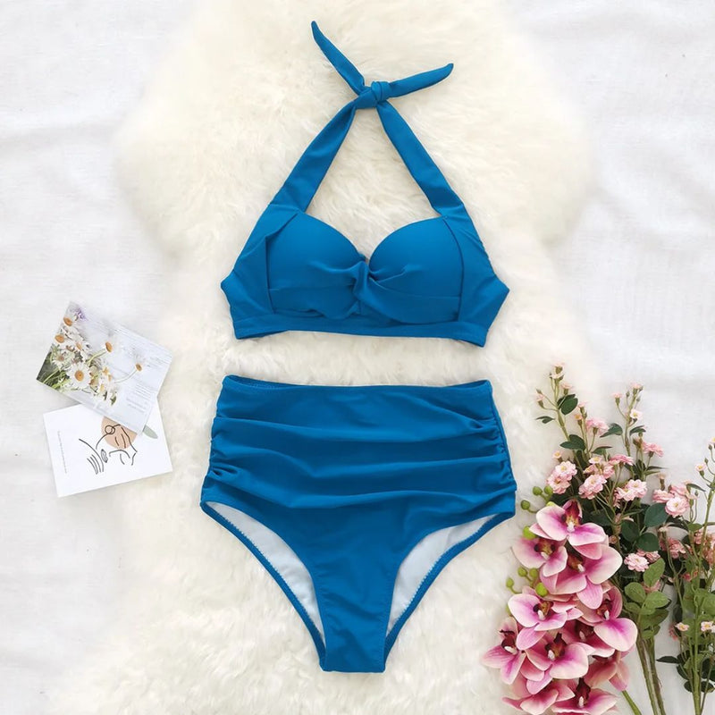 Felicia Bikini | Unique & Trendy-Solid Blue-S-State of Style