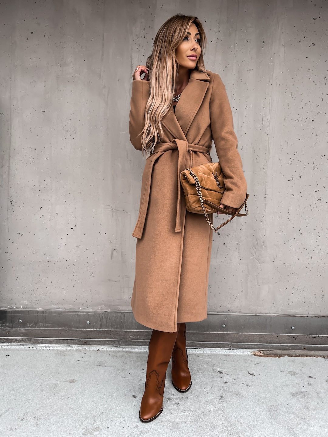 Felicity Jacket | Long Coat for Women-Khaki-S-State of Style