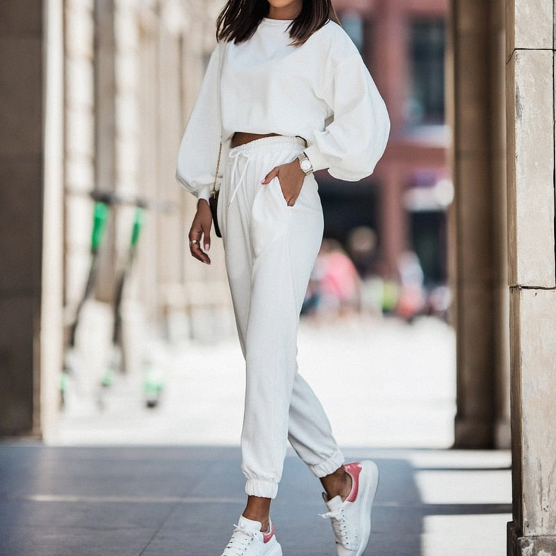 FellesPakje | Stylish & Comfortable Women's Tracksuit-White-S-State of Style