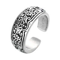 Feng Shui Ring | Symbol for Wealth, Luck, and Prosperity-Black Silber Open-State of Style
