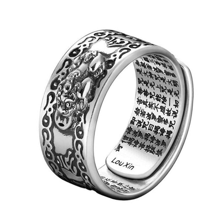 Feng Shui Ring | Symbol for Wealth, Luck, and Prosperity-Silver Dragon Adjustable-State of Style