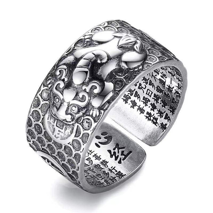 Feng Shui Ring | Symbol for Wealth, Luck, and Prosperity-Silver Dragon Open-State of Style