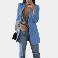 Fentii - Casual Long Blazer for Women-Blue-S-State of Style