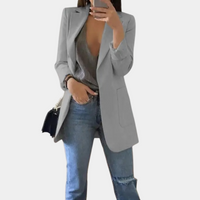 Fentii - Casual Long Blazer for Women-Grey-S-State of Style