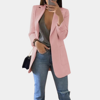 Fentii - Casual Long Blazer for Women-Pink-S-State of Style