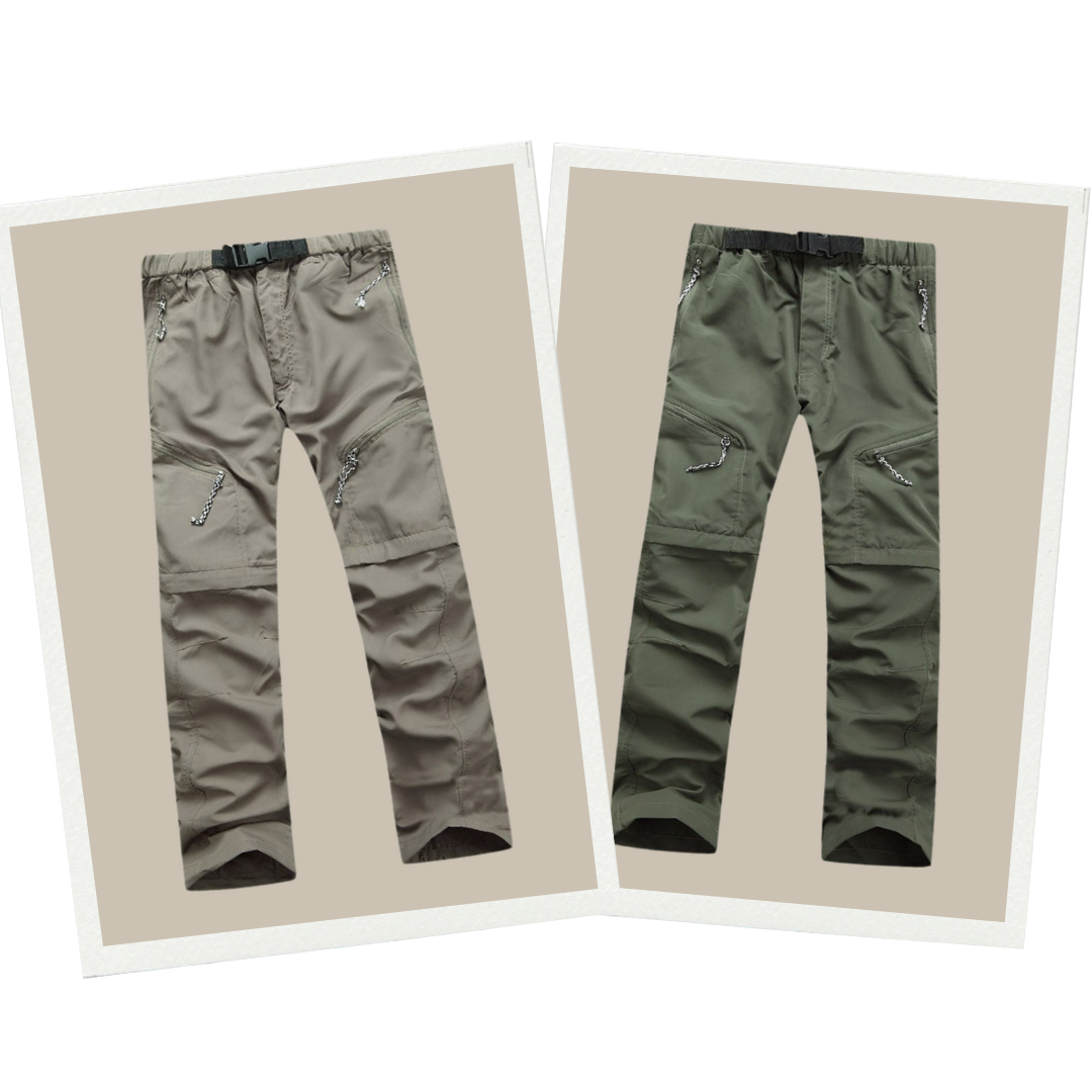 Fergus - Zip-Off Outdoor Pants | Convertible Adventure Trousers-Army Green-M-State of Style